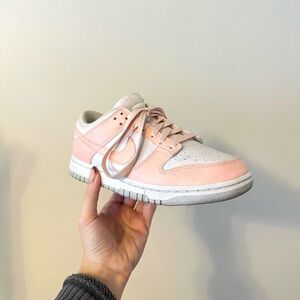 Pink and white Nike Dunks
